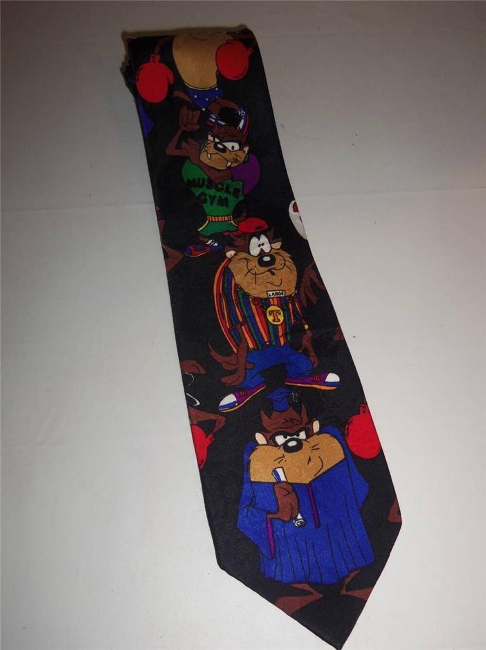 Tazmanian Devil Tie Weight Lifting Graduation Boxing Looney Tunes -0215T20